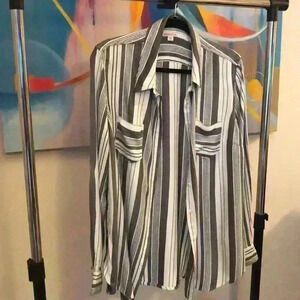 Women’s Black and White Merona Dress Shirt, XXL